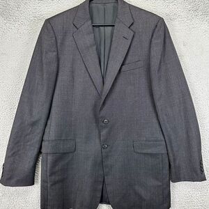 Hickey Freeman Wool Blazer Adult 42 XLG Dark Grey Worsted 2 Button Suit Coat Men